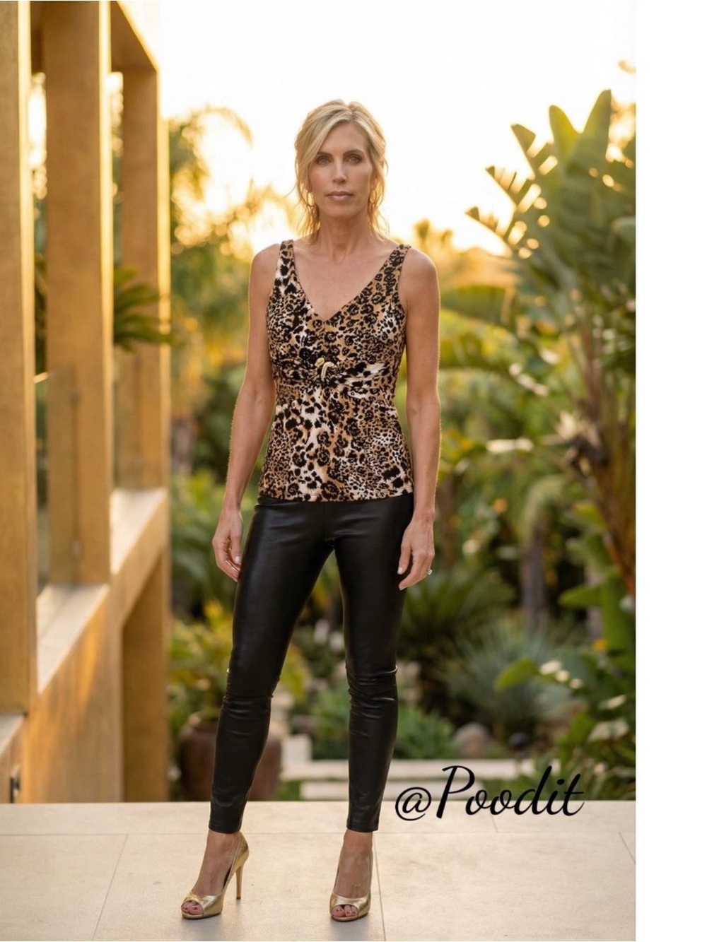 GILANI animal print snake accent vintage tank style top size 6